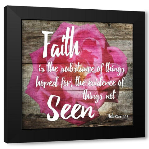Hebrews 11:1 Black Modern Wood Framed Art Print with Double Matting by Lewis, Sheldon