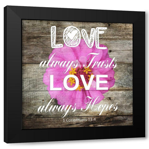 1 Corinthians 13:4 Black Modern Wood Framed Art Print by Lewis, Sheldon