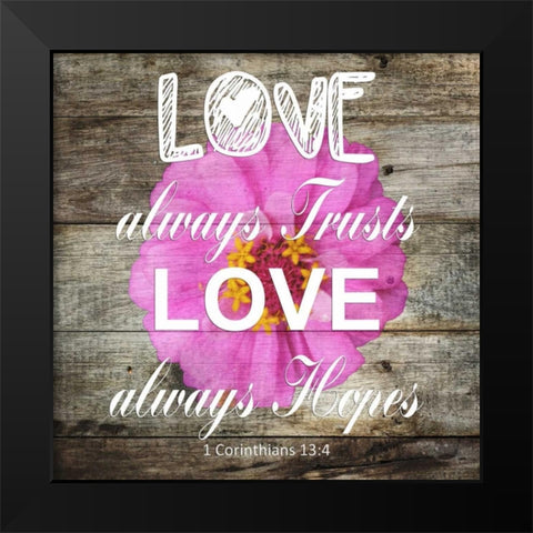 1 Corinthians 13:4 Black Modern Wood Framed Art Print by Lewis, Sheldon