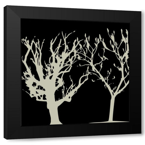Duo Tree Black Modern Wood Framed Art Print by Lewis, Sheldon