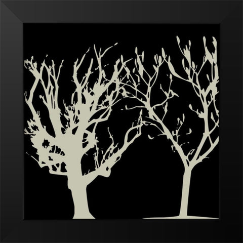 Duo Tree Black Modern Wood Framed Art Print by Lewis, Sheldon
