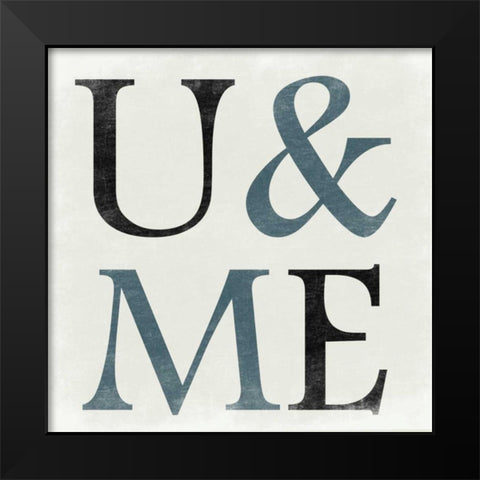 U and ME Pure Black Modern Wood Framed Art Print by Lewis, Sheldon