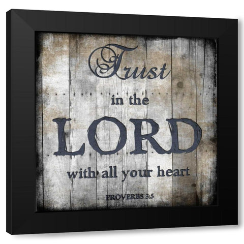 Proverbs 3-5 Black Modern Wood Framed Art Print with Double Matting by Lewis, Sheldon