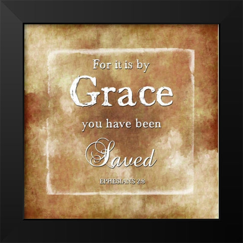 By Grace Black Modern Wood Framed Art Print by Lewis, Sheldon