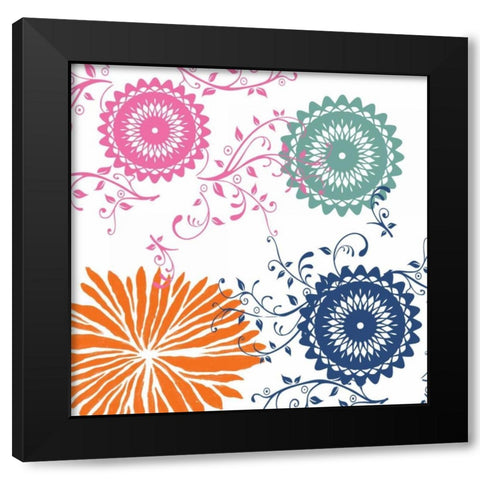 Boho Garden 1 Black Modern Wood Framed Art Print with Double Matting by Lewis, Sheldon