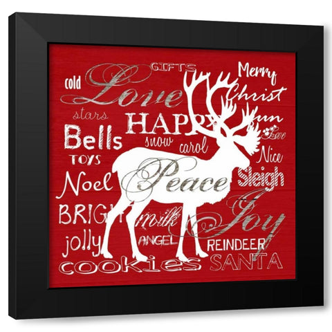 Christmas Wrap Black Modern Wood Framed Art Print by Lewis, Sheldon