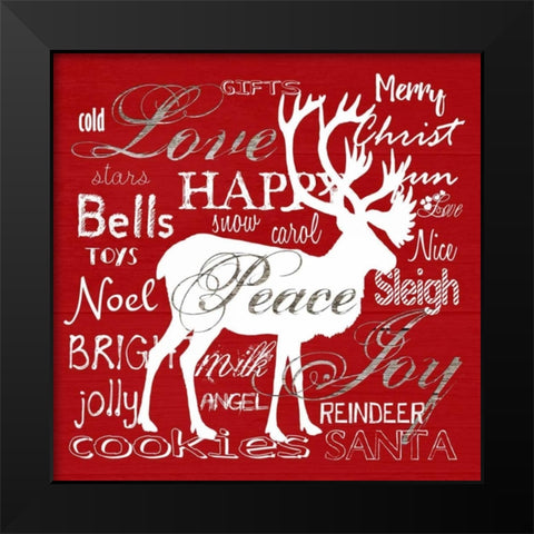 Christmas Wrap Black Modern Wood Framed Art Print by Lewis, Sheldon