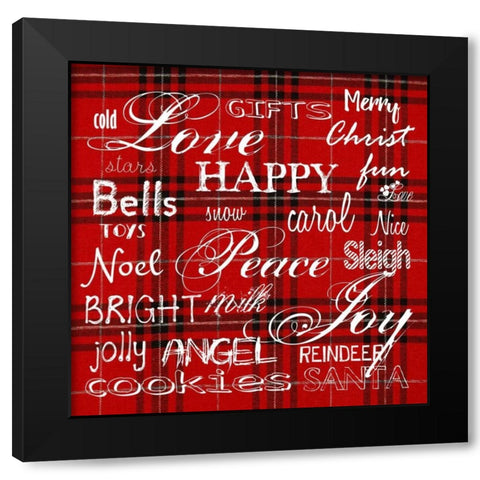 Christmas Gift Wrap Black Modern Wood Framed Art Print by Lewis, Sheldon