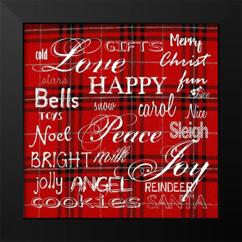 Christmas Gift Wrap Black Modern Wood Framed Art Print by Lewis, Sheldon