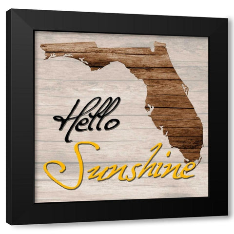 Florida Map 2 Black Modern Wood Framed Art Print by Lewis, Sheldon