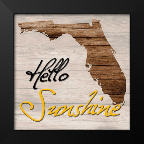 Florida Map 2 Black Modern Wood Framed Art Print by Lewis, Sheldon