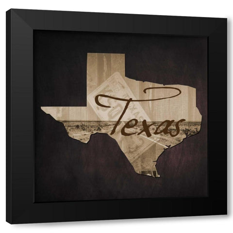 Big Texas Black Modern Wood Framed Art Print by Lewis, Sheldon