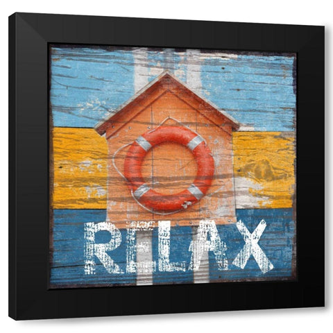 Relax Black Modern Wood Framed Art Print by Lewis, Sheldon