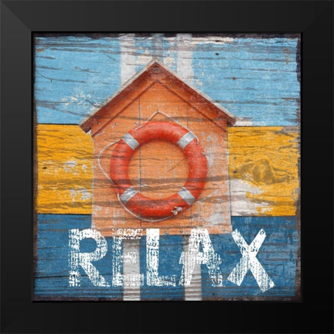 Relax Black Modern Wood Framed Art Print by Lewis, Sheldon