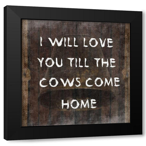 Cows Come Home Black Modern Wood Framed Art Print with Double Matting by Lewis, Sheldon