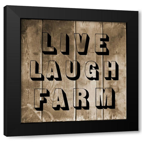 Live Laugh Farm Black Modern Wood Framed Art Print with Double Matting by Lewis, Sheldon