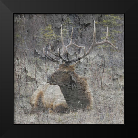 Out In The Wall Black Modern Wood Framed Art Print by Lewis, Sheldon