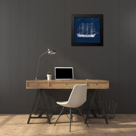 Travel The Coast Black Modern Wood Framed Art Print by Lewis, Sheldon
