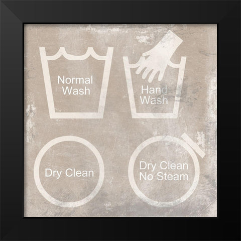 Laundry Guides Black Modern Wood Framed Art Print by Lewis, Sheldon