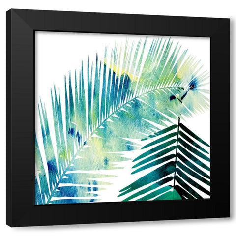 Watercolor Burst 2 Black Modern Wood Framed Art Print with Double Matting by Lewis, Sheldon