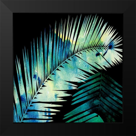 Watercolor Burst 2 Black Modern Wood Framed Art Print by Lewis, Sheldon