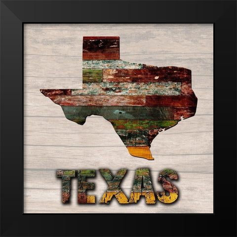 Texas Wooden Map Black Modern Wood Framed Art Print by Lewis, Sheldon