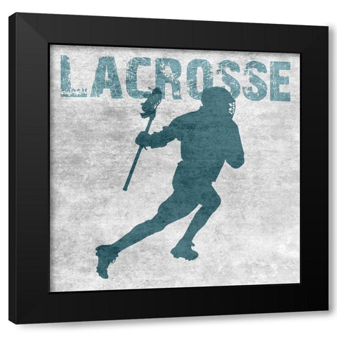 Lacrosse Black Modern Wood Framed Art Print with Double Matting by Lewis, Sheldon