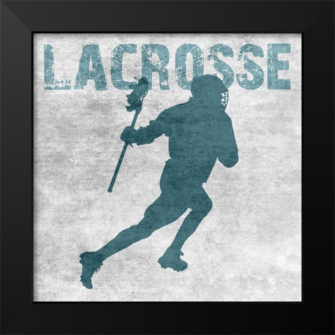 Lacrosse Black Modern Wood Framed Art Print by Lewis, Sheldon
