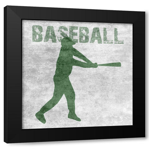 Baseball Black Modern Wood Framed Art Print with Double Matting by Lewis, Sheldon