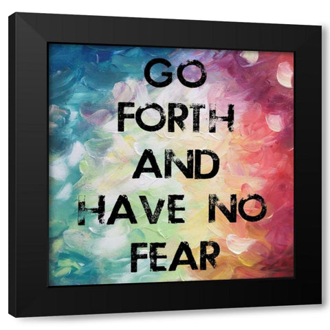 No Fear Bright Black Modern Wood Framed Art Print by Lewis, Sheldon