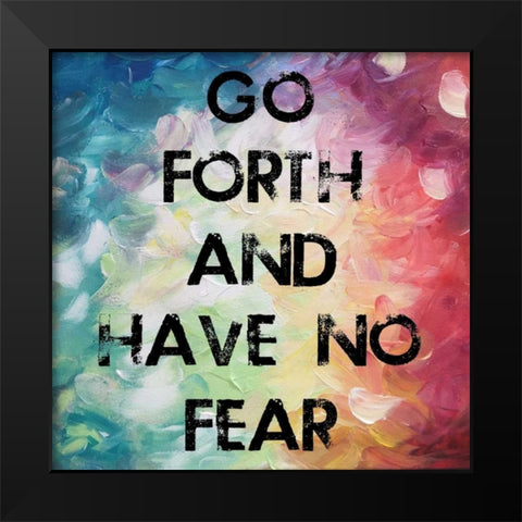 No Fear Bright Black Modern Wood Framed Art Print by Lewis, Sheldon