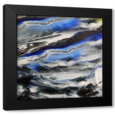Blending Blue 1 Black Modern Wood Framed Art Print by Lewis, Sheldon