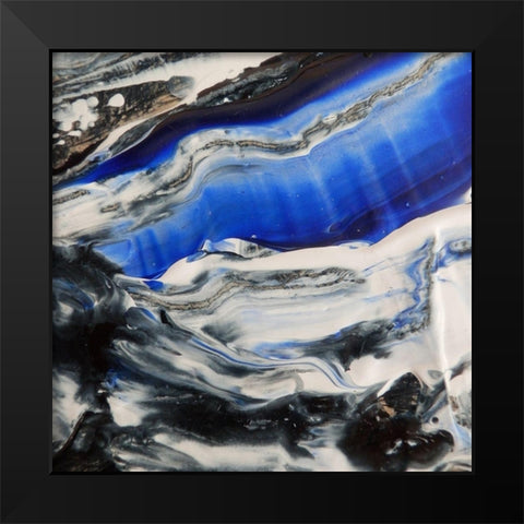 Blending Blue 2 Black Modern Wood Framed Art Print by Lewis, Sheldon