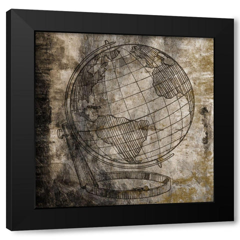 Travel All Over Black Modern Wood Framed Art Print by Lewis, Sheldon
