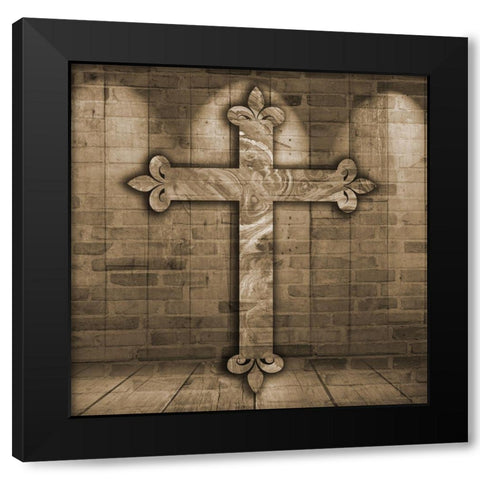 Holy Cross Black Modern Wood Framed Art Print with Double Matting by Lewis, Sheldon