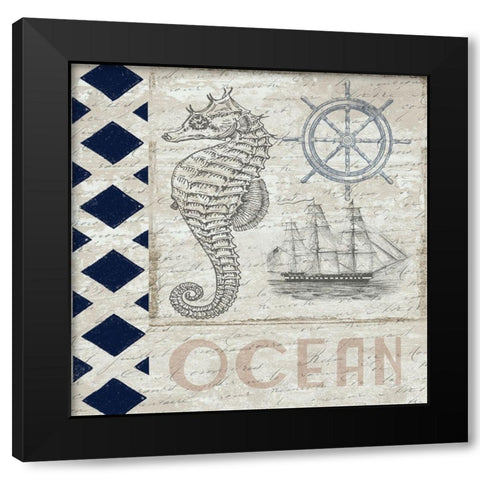 Sweet Coastal Blend Black Modern Wood Framed Art Print with Double Matting by Lewis, Sheldon