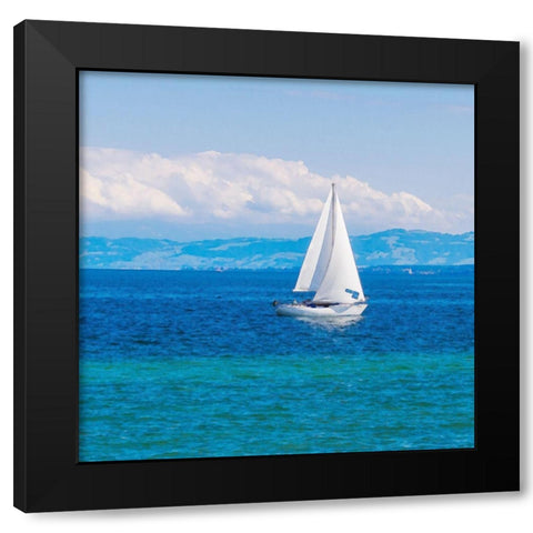 Morning At The Coast 1 Black Modern Wood Framed Art Print with Double Matting by Lewis, Sheldon