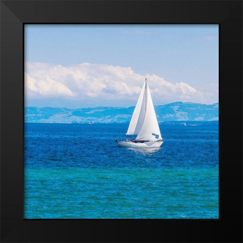 Morning At The Coast 1 Black Modern Wood Framed Art Print by Lewis, Sheldon