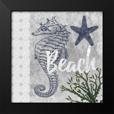 Life At The Coast Black Modern Wood Framed Art Print by Lewis, Sheldon