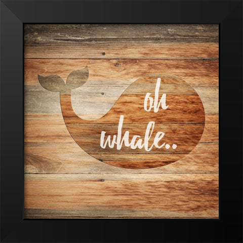 Oh Whale Black Modern Wood Framed Art Print by Lewis, Sheldon