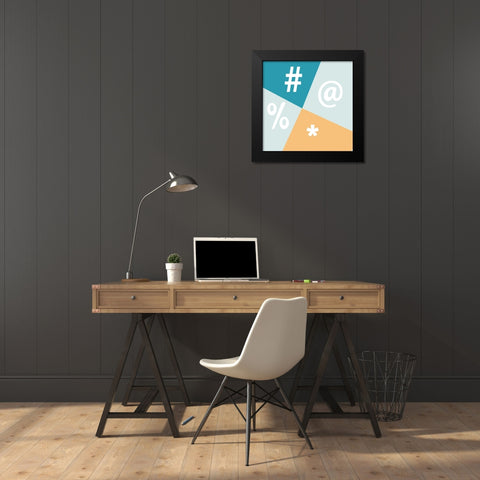 Cool Signs Black Modern Wood Framed Art Print by Lewis, Sheldon