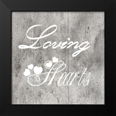 Loving Hearts Black Modern Wood Framed Art Print by Lewis, Sheldon