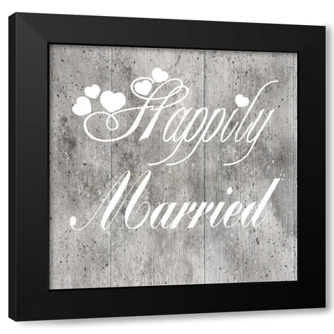 Happily Married Black Modern Wood Framed Art Print by Lewis, Sheldon