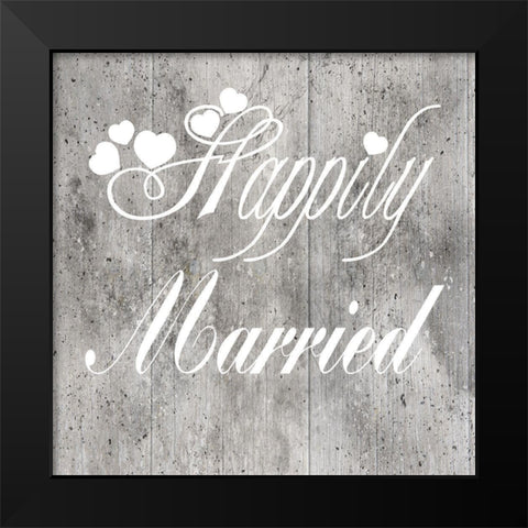 Happily Married Black Modern Wood Framed Art Print by Lewis, Sheldon