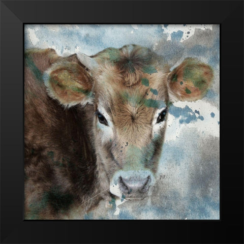 Moo Ami Black Modern Wood Framed Art Print by Lewis, Sheldon