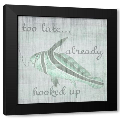 Hooked Up Black Modern Wood Framed Art Print by Lewis, Sheldon