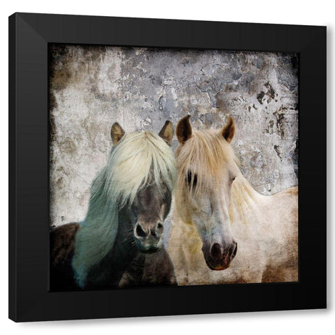 BFF Black Modern Wood Framed Art Print by Lewis, Sheldon