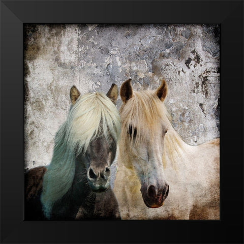 BFF Black Modern Wood Framed Art Print by Lewis, Sheldon