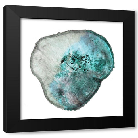 Emerald Tree Rings 1 Black Modern Wood Framed Art Print by Lewis, Sheldon