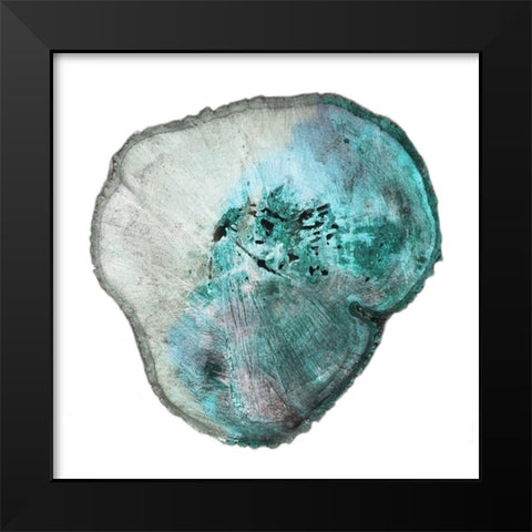 Emerald Tree Rings 1 Black Modern Wood Framed Art Print by Lewis, Sheldon